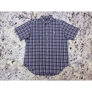 NWOT Polo Ralph Lauren Button Down Shirt Men's L Blue Plaid Classic Fit